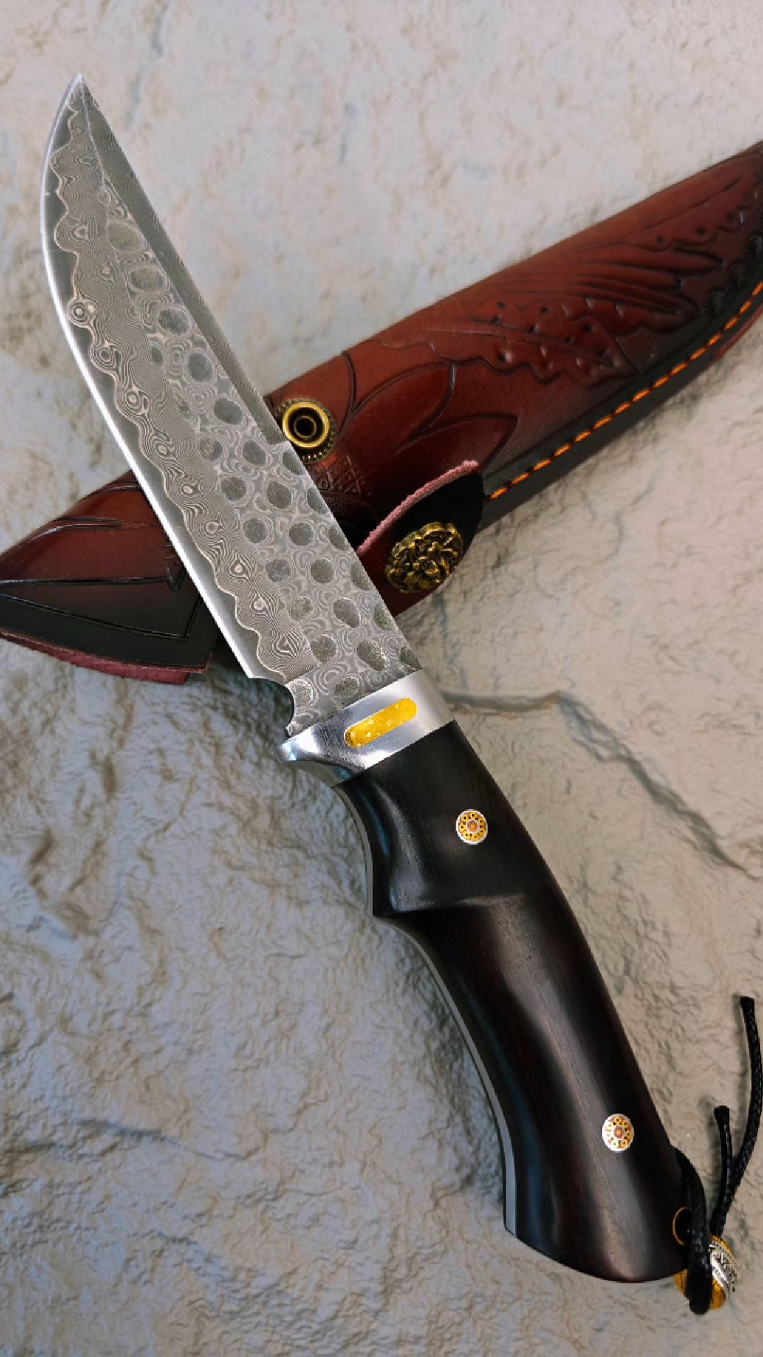 大马士革钢刀,户外露营,把玩收藏