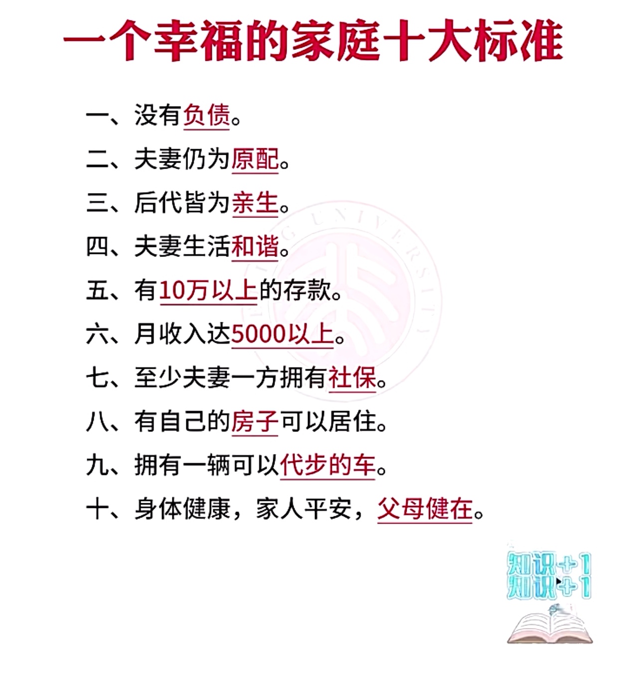 一个幸福的家庭十大标准