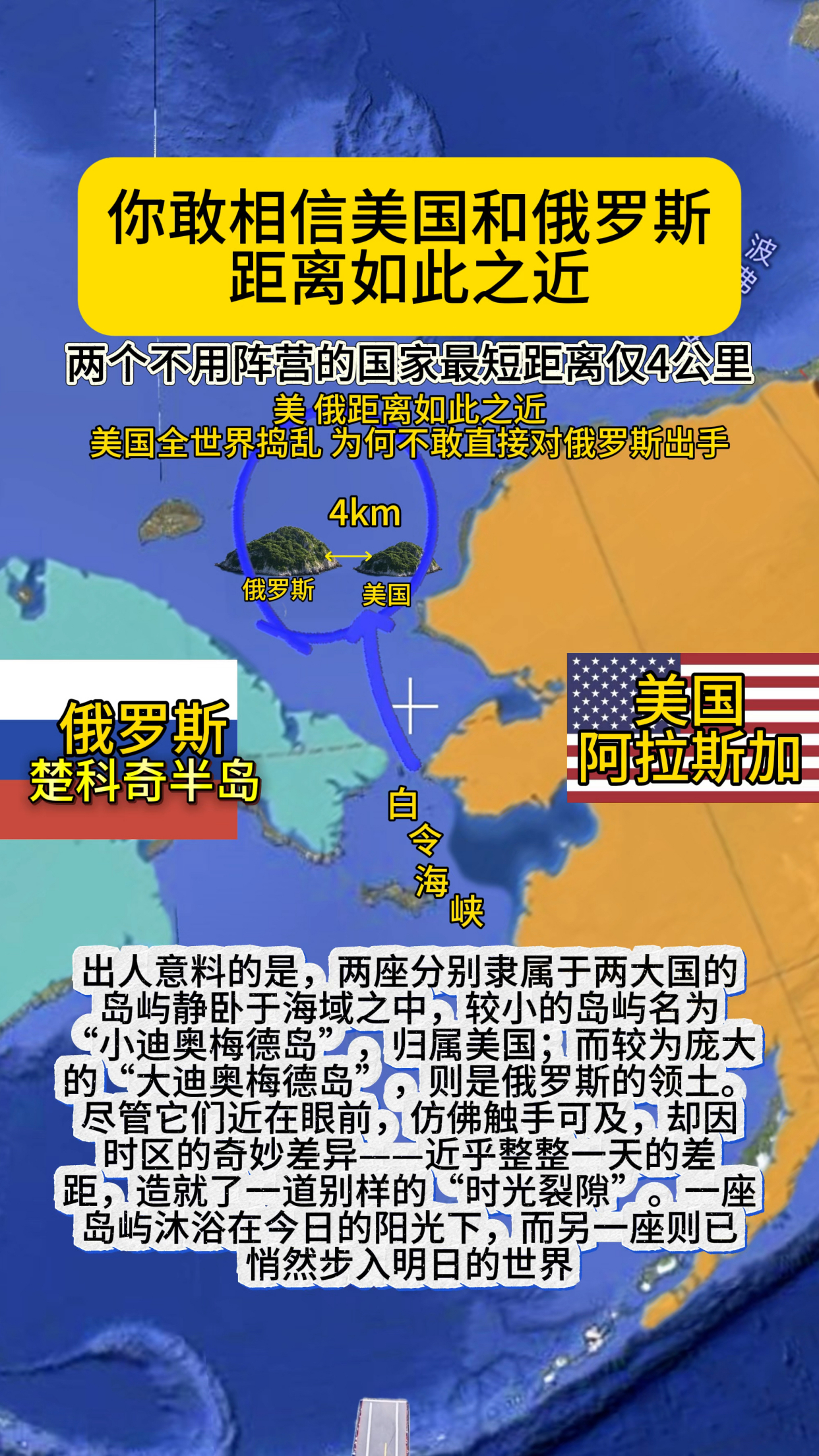 你敢相信美 俄距离如此之近