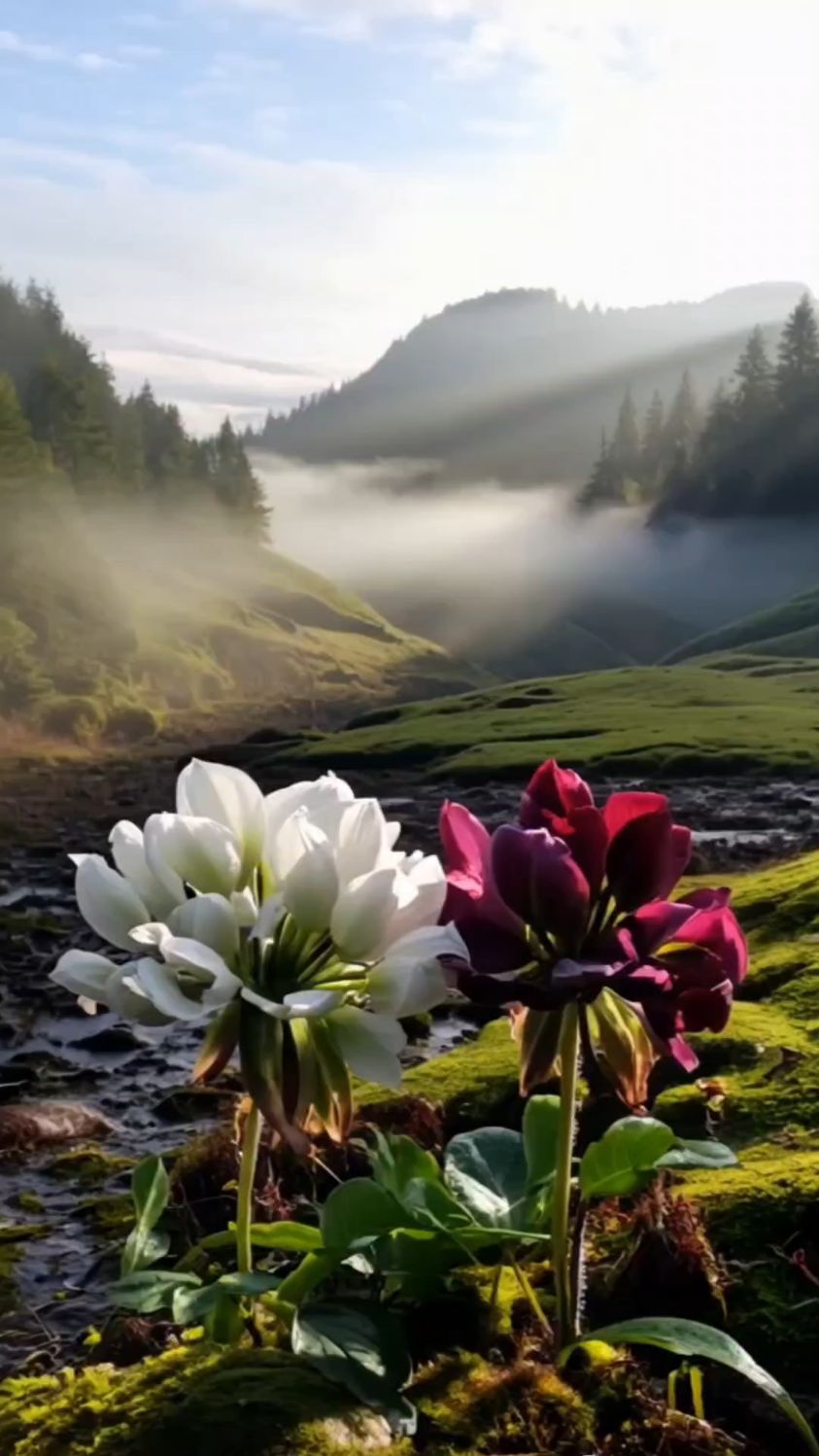 山区风光美如诗,野花缤纷香满坡,自然魅力醉心窝