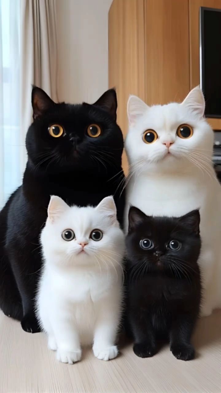 黑白猫咪重组家庭