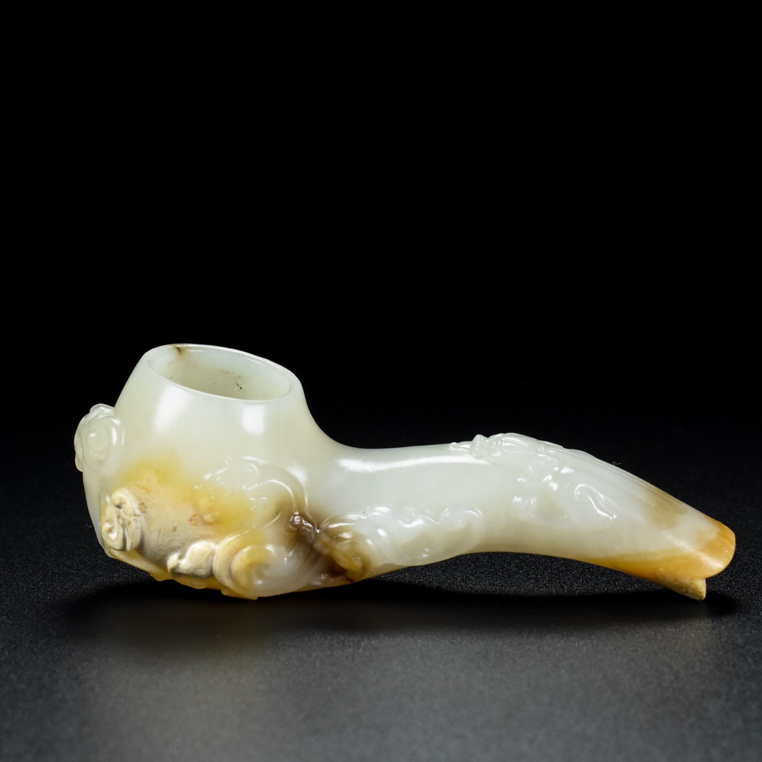 旧藏,和田玉烟斗,雕工精细