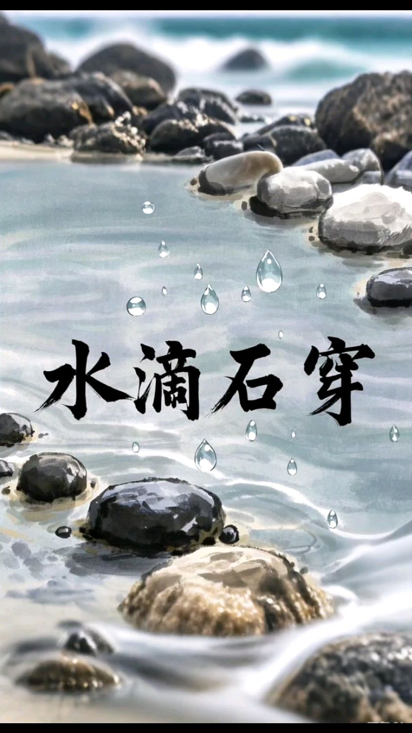 中华成语故事"水滴石穿"