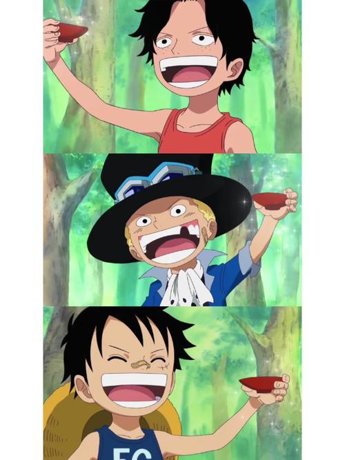 海贼王# 小时候的三个船长有多可爱#海贼王路飞# 艾斯萨博路飞