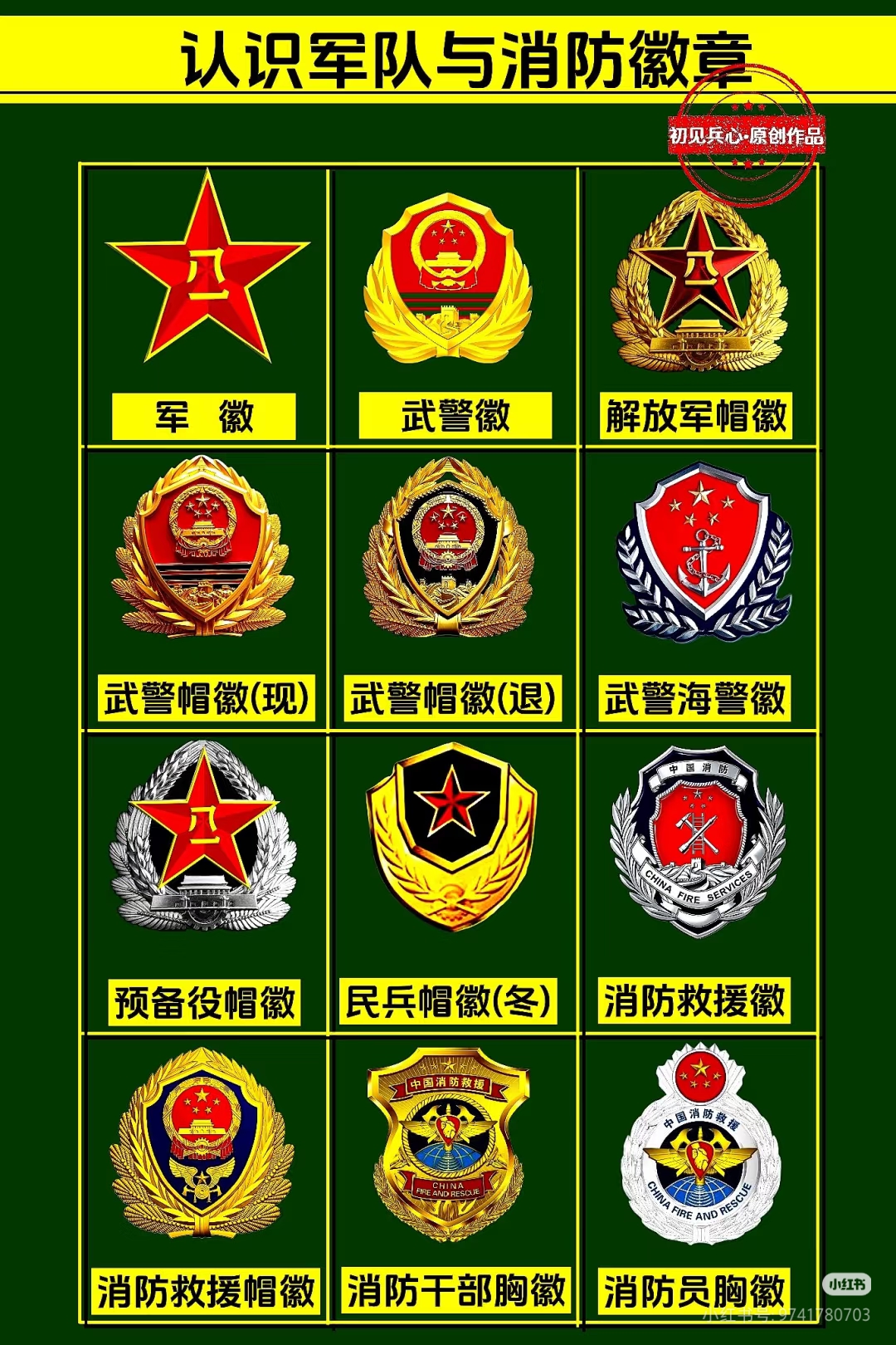 军队和消防徽章