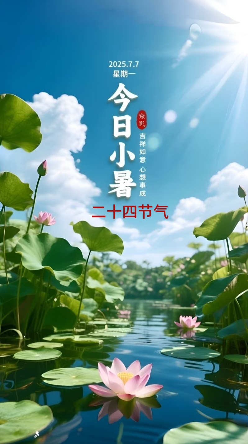 愿你在炎炎夏日里,心静自然凉,身体康健如松,事业蒸