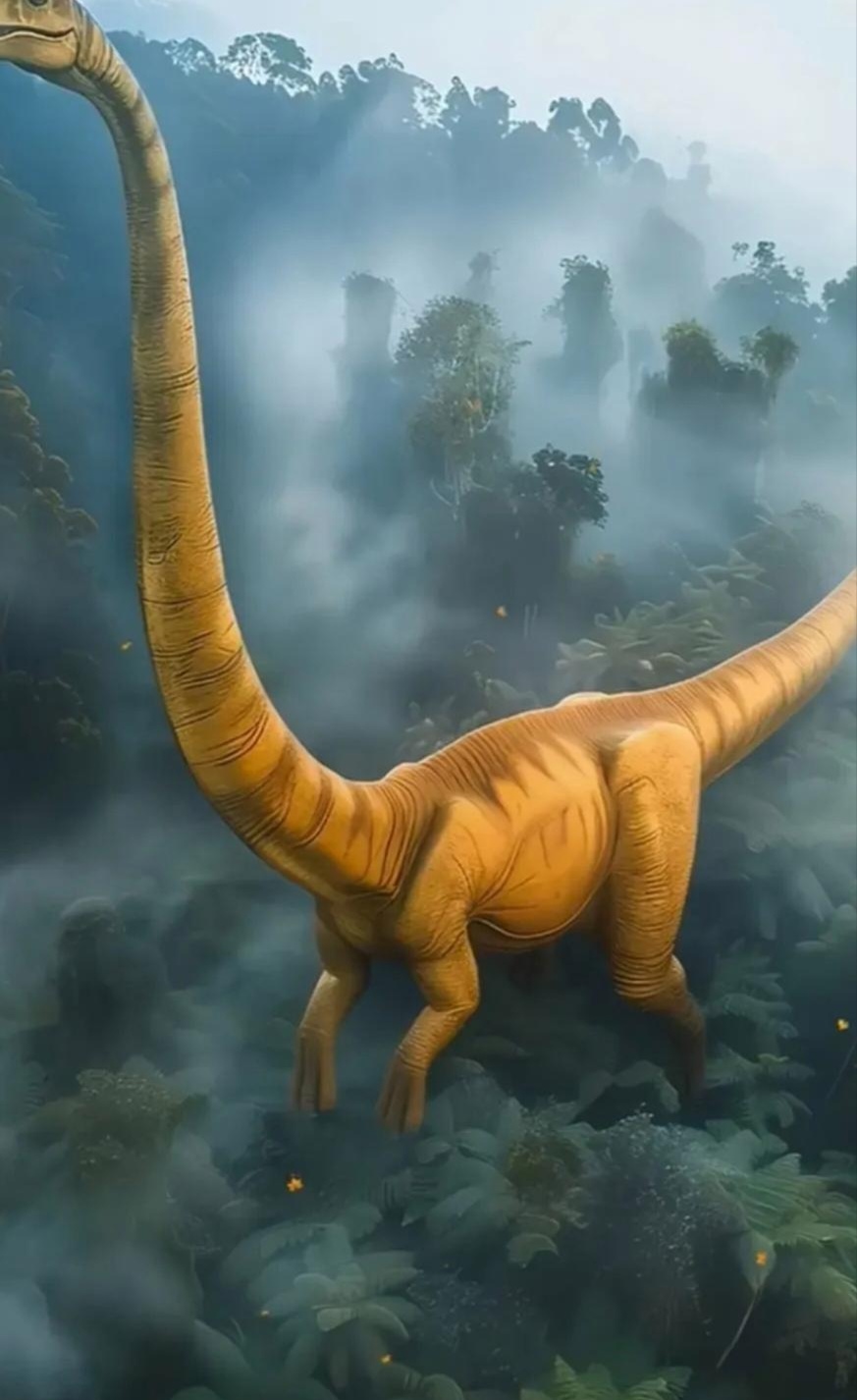 走着走着,突然,一个巨大的恐龙模型冒出来,我吓得差点原地起飞!