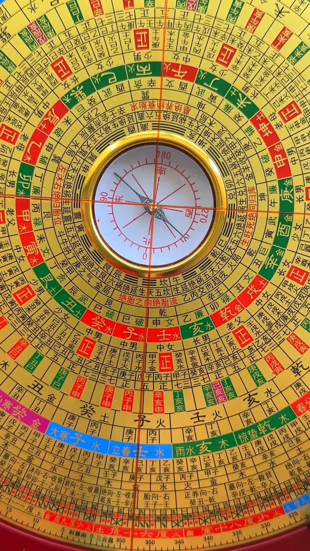 今天带大家看下这个48吉格三合立向罗盘