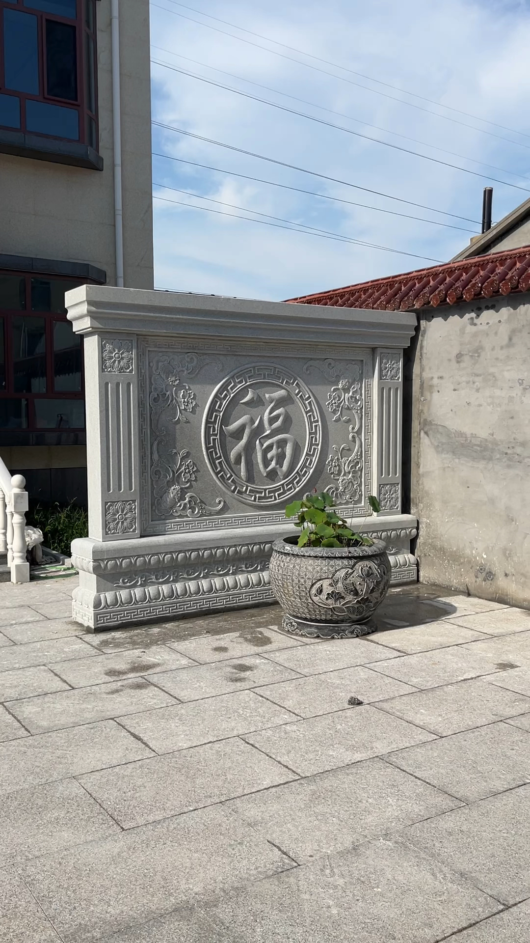 这款石雕影壁墙太绝啦 庭院里的福气担当