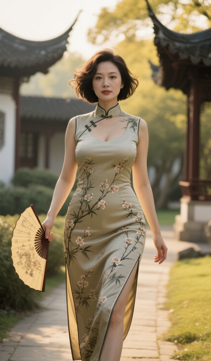 刚在公园被阿姨夸"这旗袍穿得真有福气",低头瞅了瞅我这实打实的肉,嗯