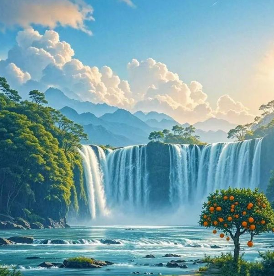 好运飘升的山水头像