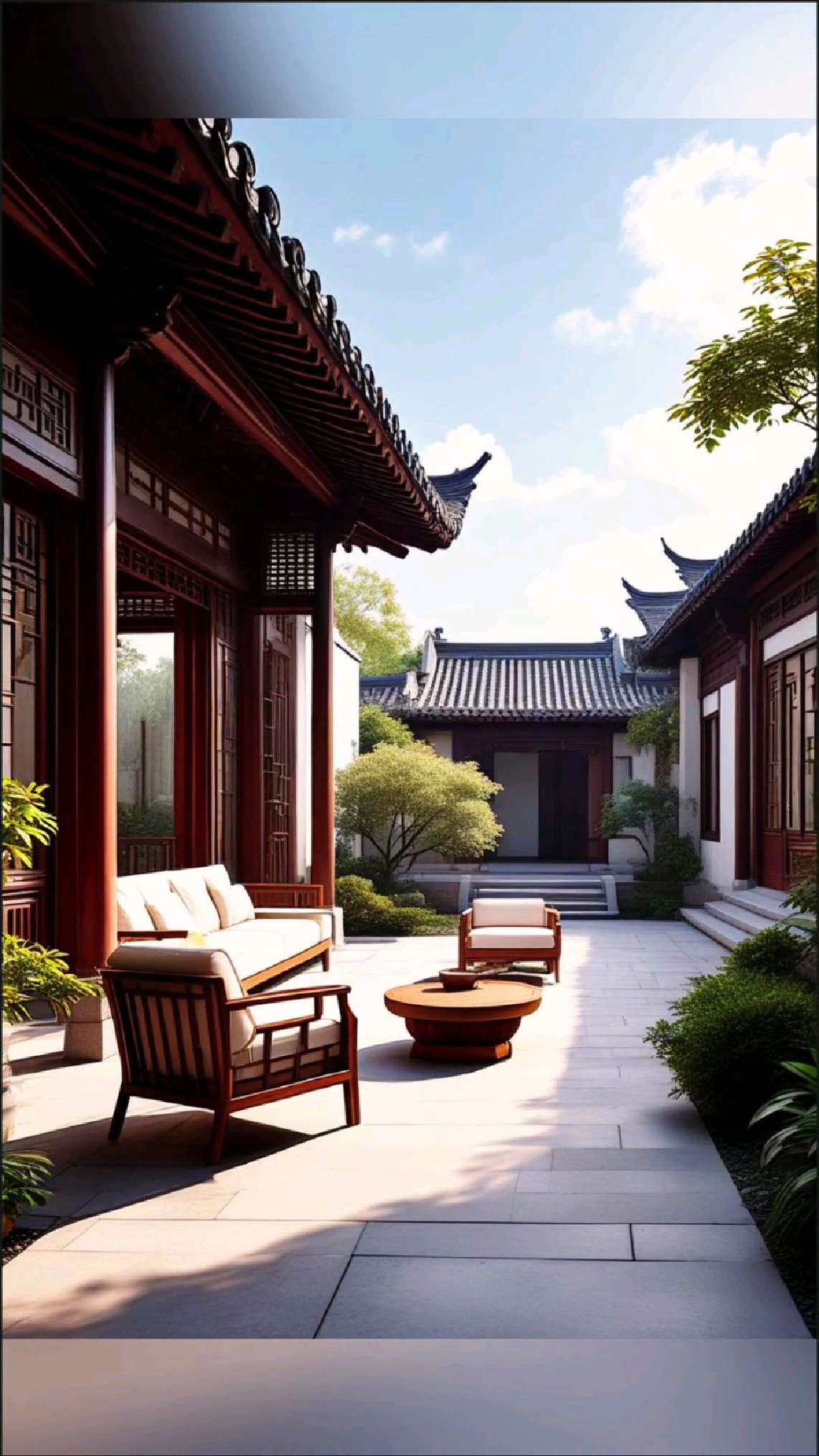 中式合院加上现代的装修元素,中国人的浪漫情怀