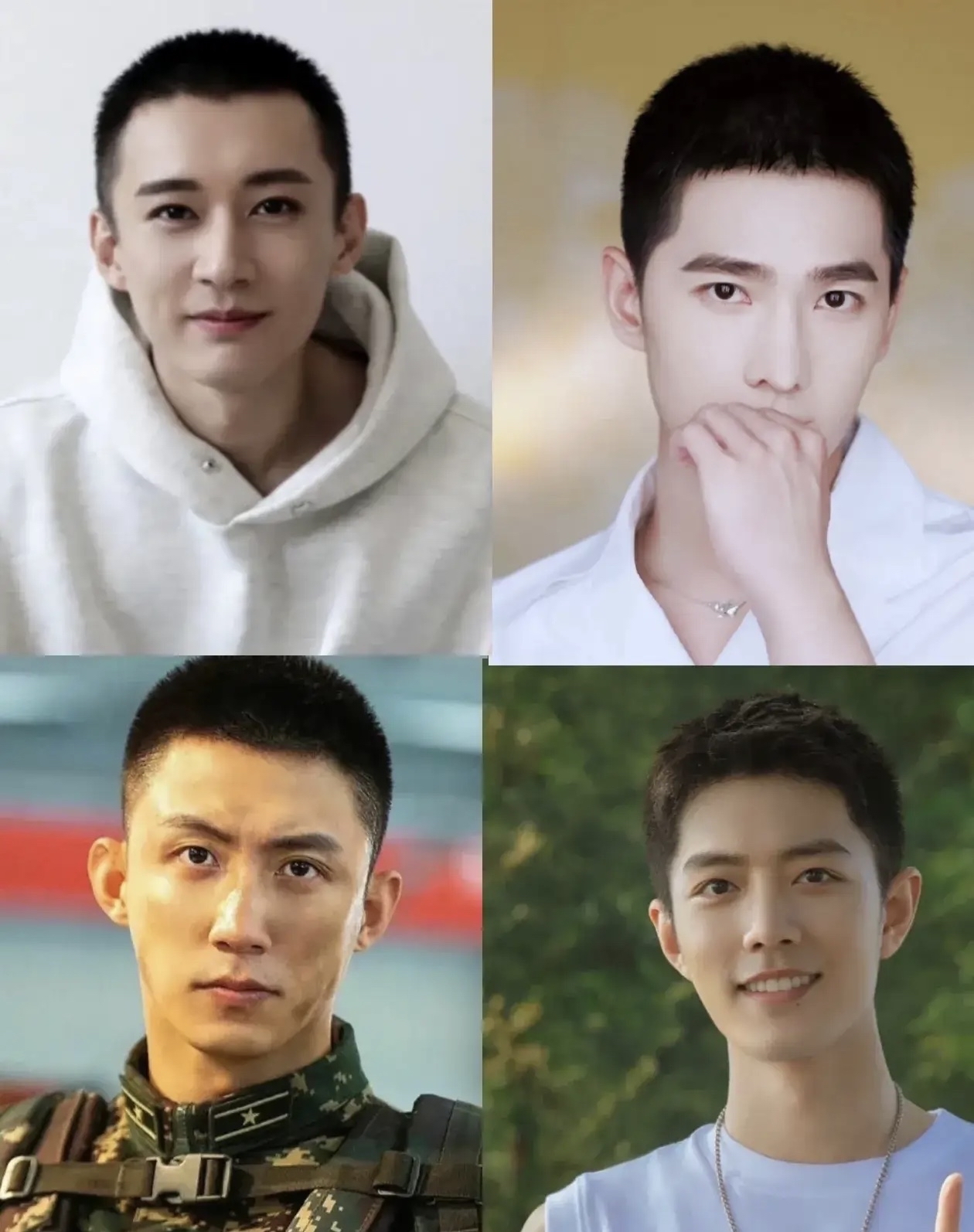 在寸头造型下不同男明星各有其帅点