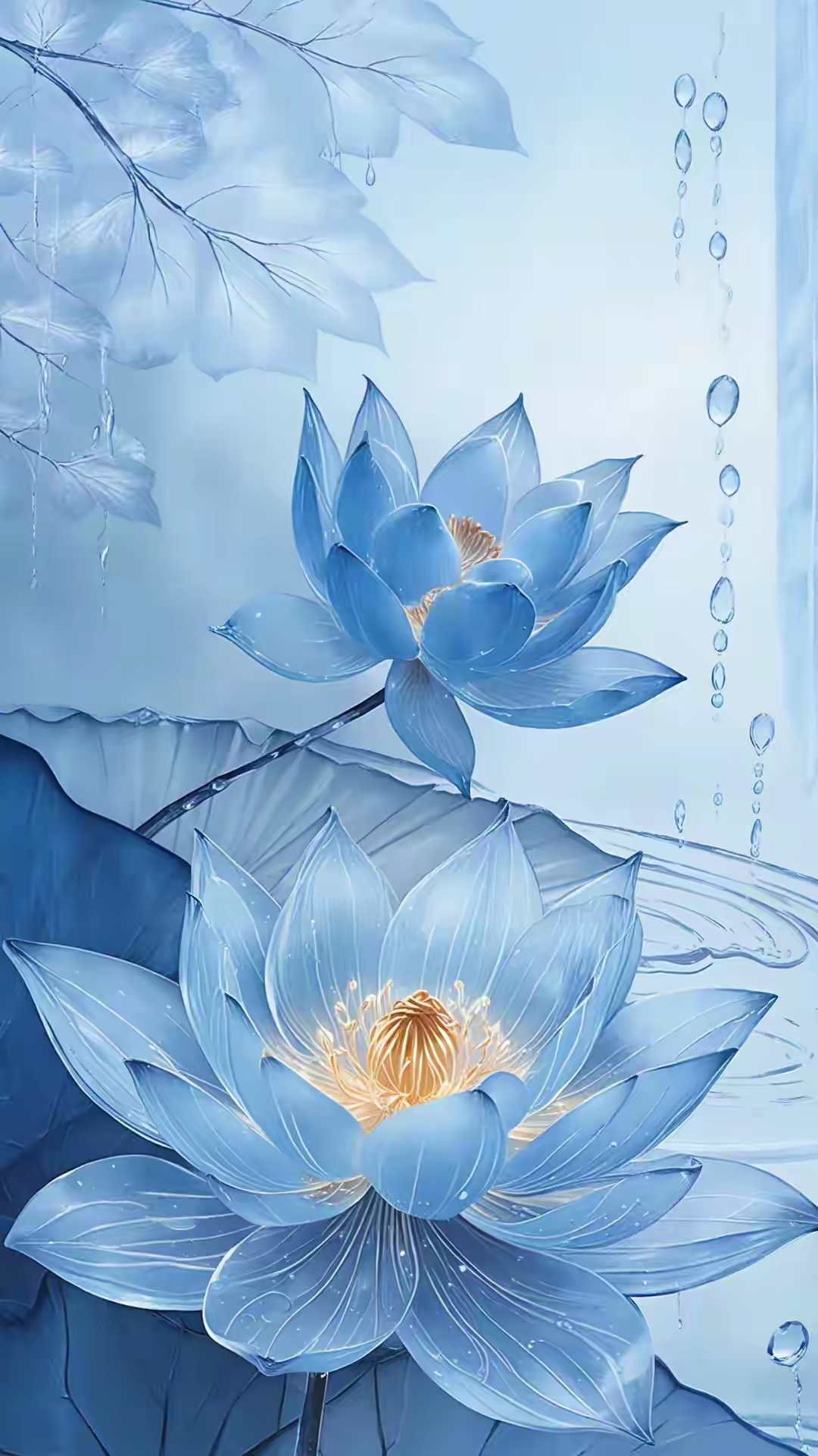 据说蓝莲花寓意着重生与希望,愿你走出低谷涅槃重生