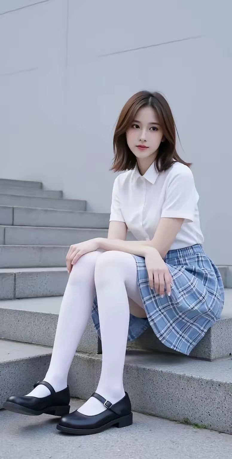 美女小姐姐的穿搭展现出清新甜美的青春风格