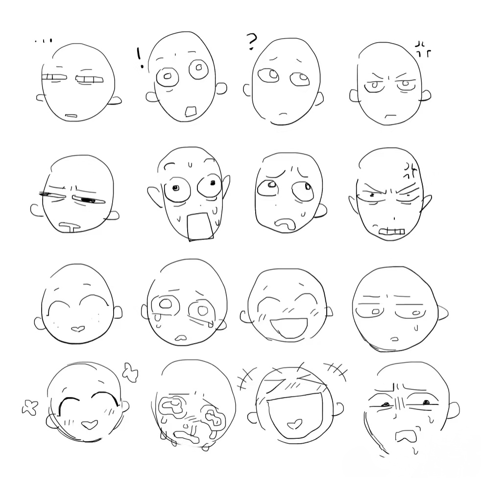 表情设计‖幅度的变化带来不同的感觉 同一种情绪的表情,以不同的幅度