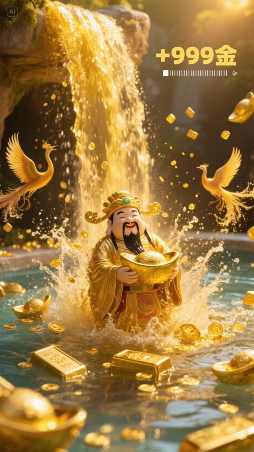 财神爷带着财运走来啦,999金已入账!