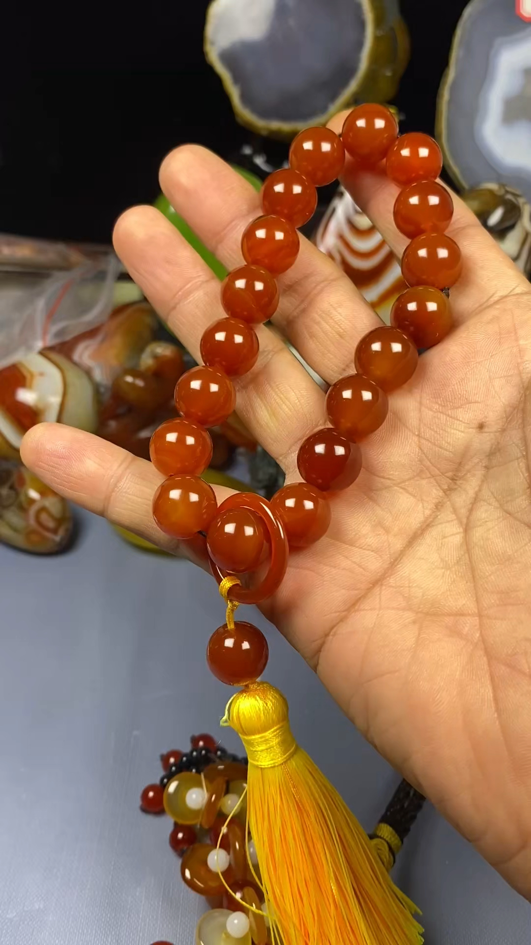 玛瑙车挂件要的关注来直播间