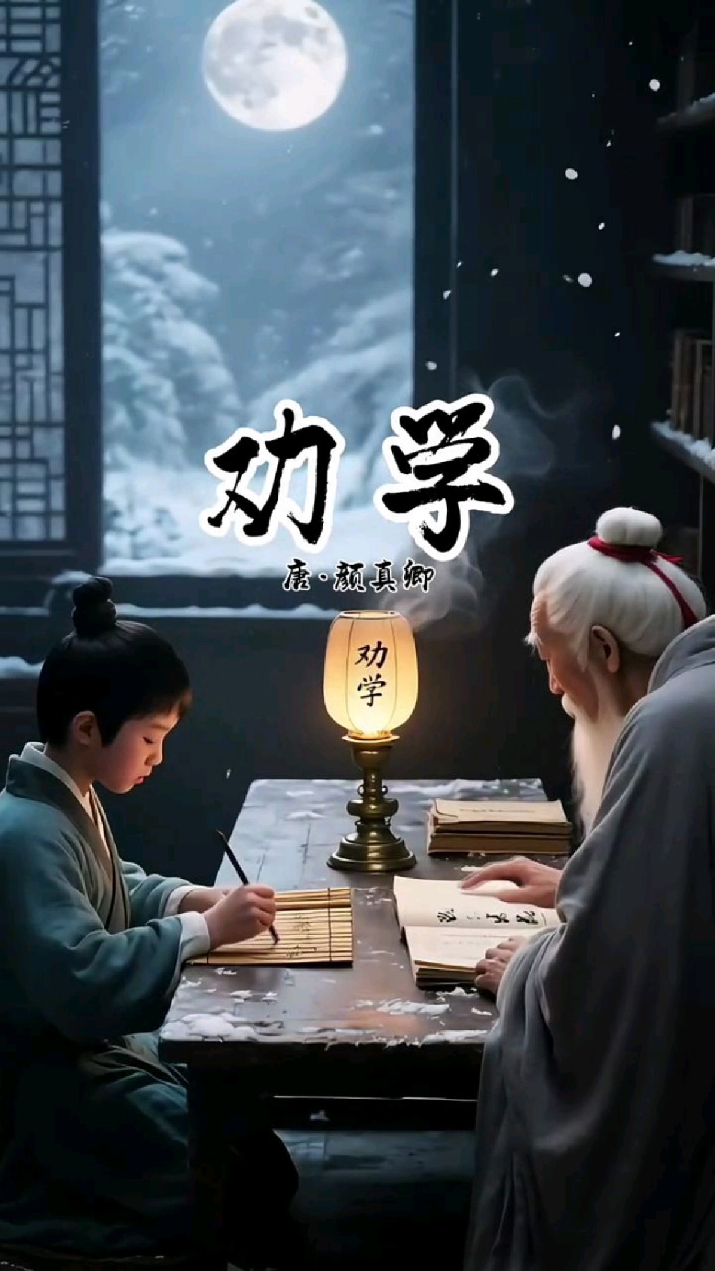 《劝学》黑发不知勤学早,白首方悔读书迟