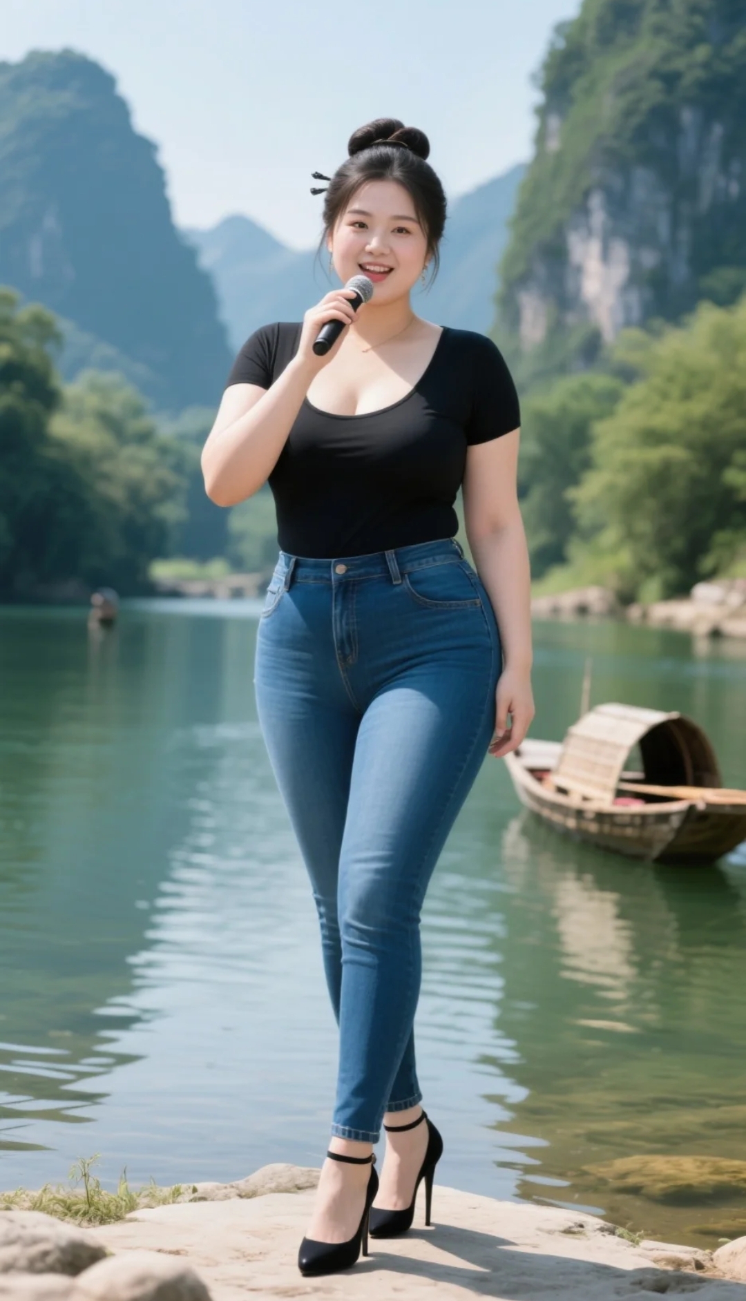 成熟的美女才有魅力长相端庄大气美丽动人身材十分火辣穿搭黑色