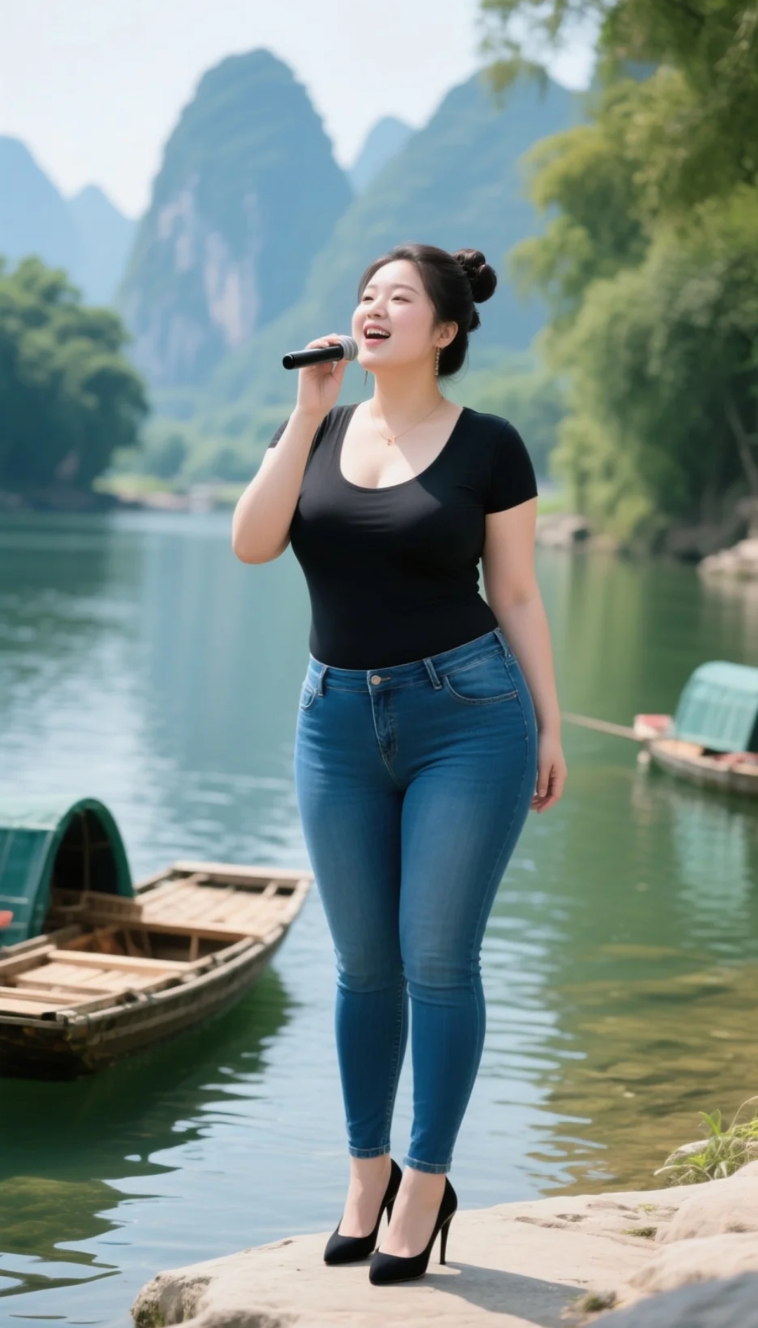成熟的美女才有魅力长相端庄大气美丽动人身材十分火辣穿搭黑色