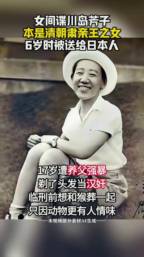 "东洋女特务"川岛芳子,17岁被养父侵犯,死前要求与猴子同寝