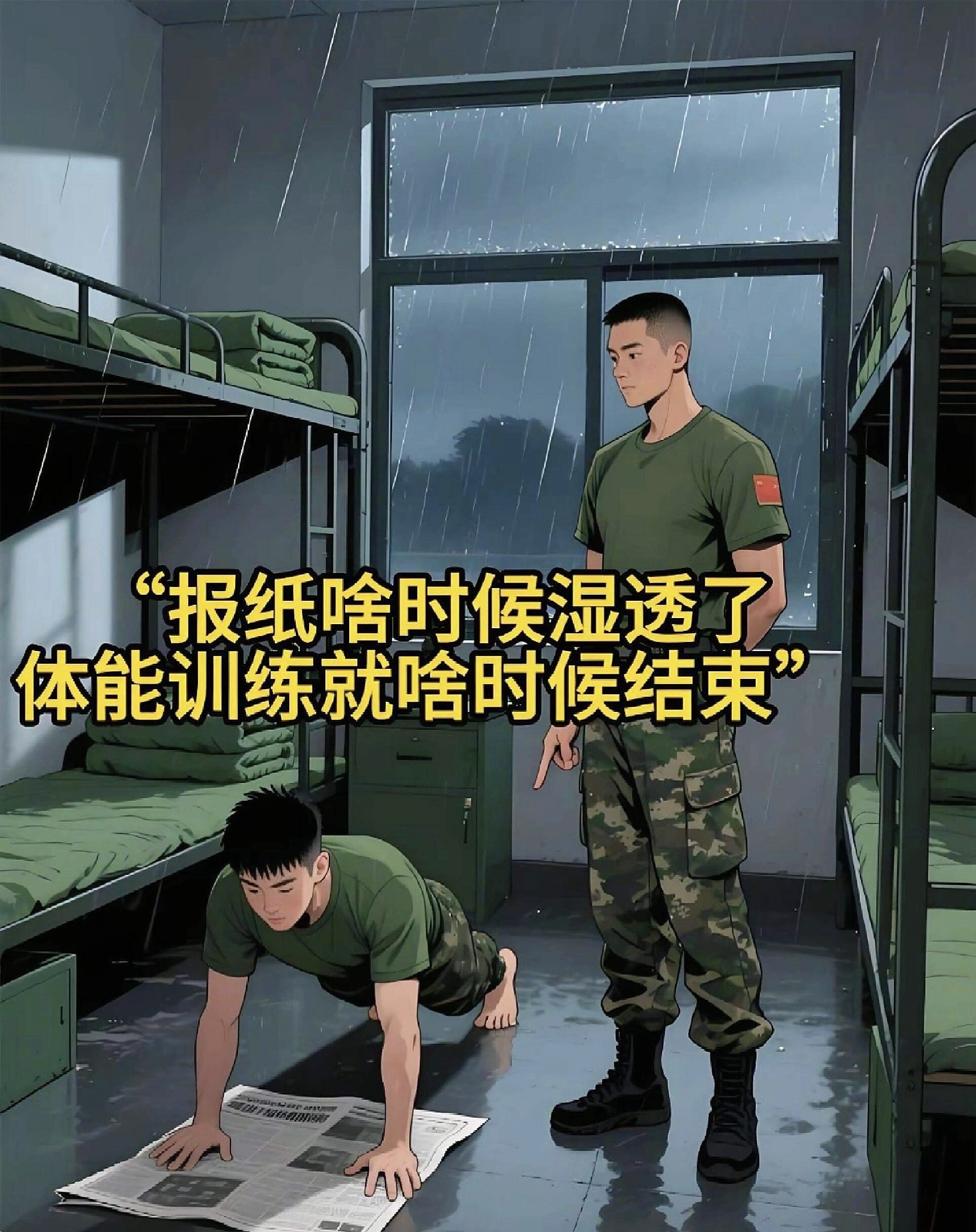 同一片雨幕下我以为和班长以为的差距藏着军人的习惯与担当