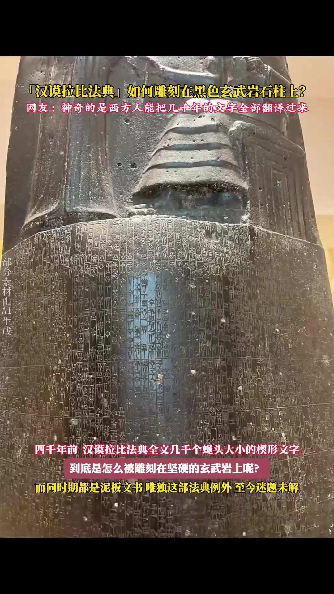 四千年前汉谟拉比法典如何做到用楔形文字刻在坚硬的玄武岩上呢?