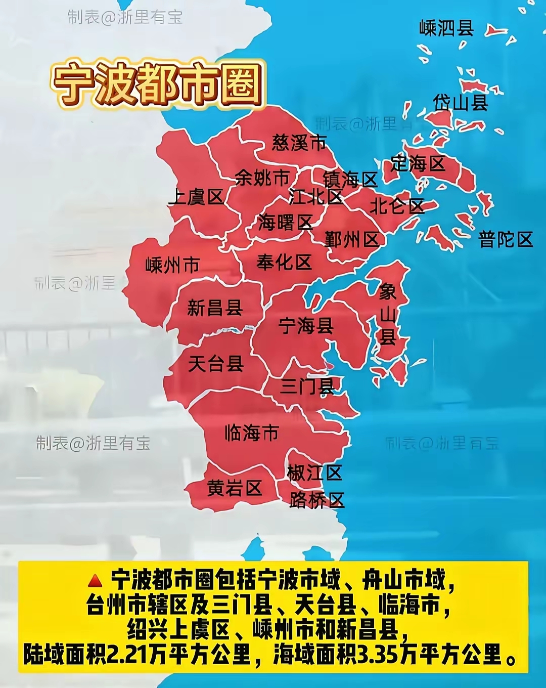 宁波市域即宁波全市范围; 2 舟山市域涵盖舟山全市区域; 3