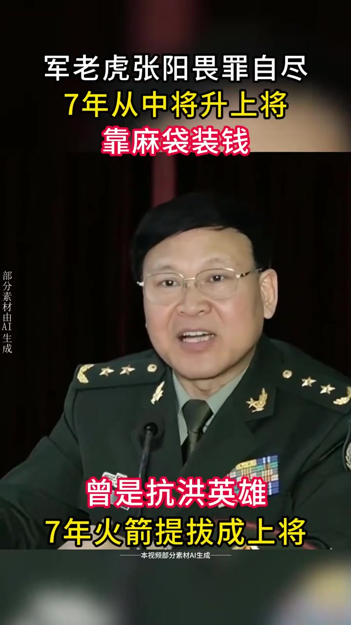 军老虎"张阳畏罪自尽:7年从中将升上将,靠"麻袋"装钱