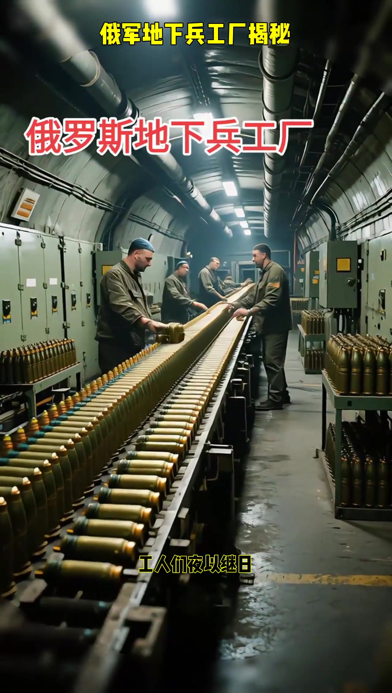 俄罗斯地下兵工厂:工人们忙碌操作,弹药生产线火力全开