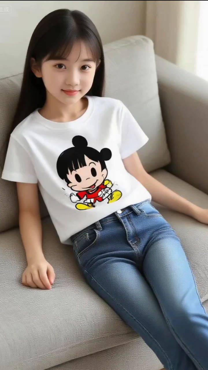 青春甜美长发初中女孩