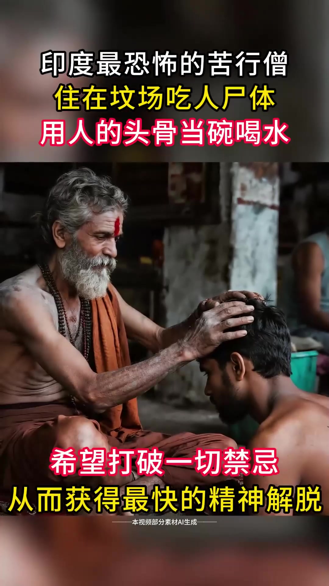 印度最恐怖的苦行僧,住在坟场,吃人尸体,用人的头骨当碗喝水