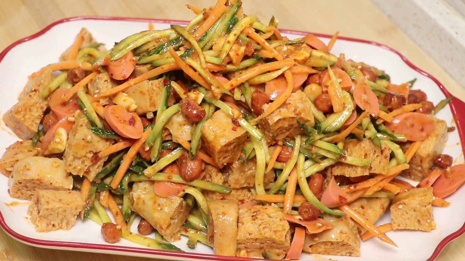 简单爽口的凉拌瓜丝面筋