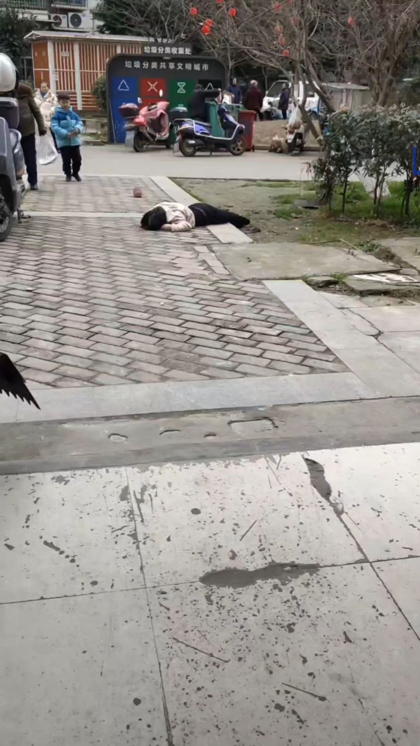 一女子忧郁症从小区楼顶跳下当场死亡,趴在地上不动!