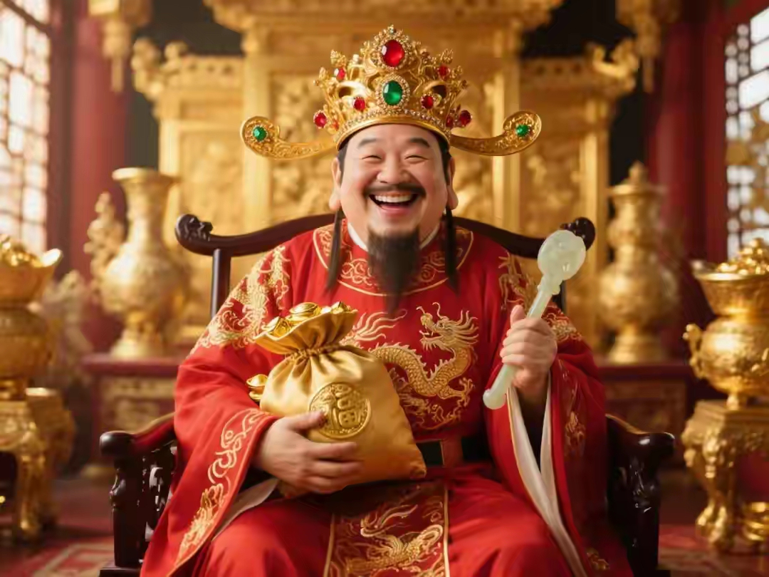 财神三次光顾你身旁 喊出"财运亨通" 财富浪潮滚滚而来 富足无忧