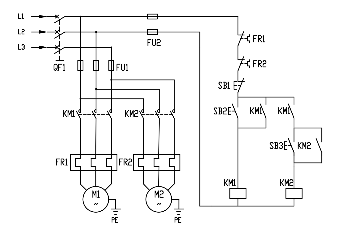 两个顺序启动电路 这两个电路其实各有优点和缺点 左边的电路,方便
