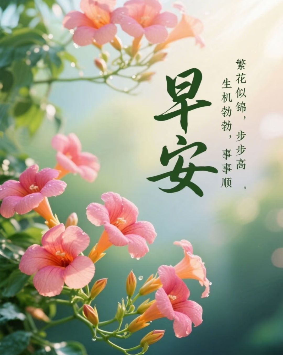 早上好温馨问候语 早安精美图片 每日一句早安心语: 早安,睁开眼,就是