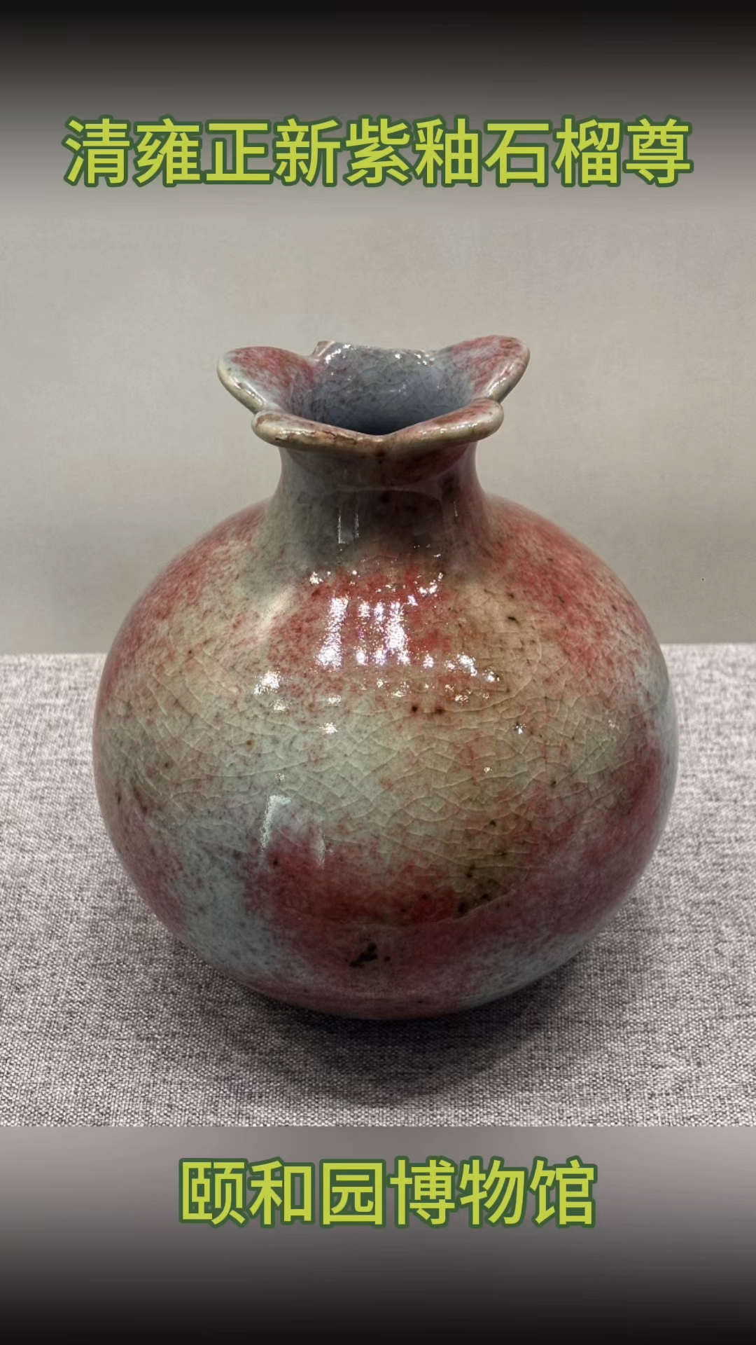 颐和园博物馆藏 清雍正新紫釉石榴尊