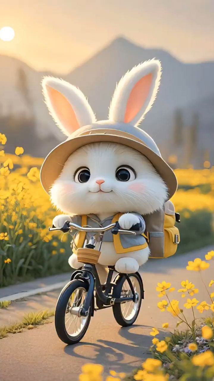 骑车的快乐小兔几