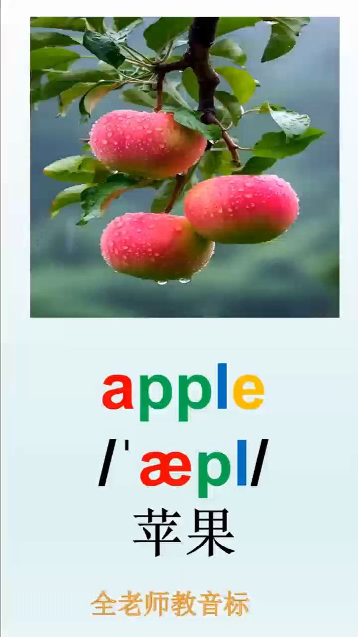 苹果的英语怎么说,如何用音标拼读apple