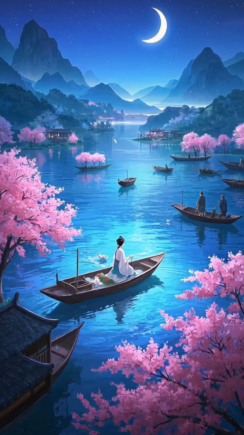 一袭白裳踏月来,琴韵悠扬,古风雅韵醉流年