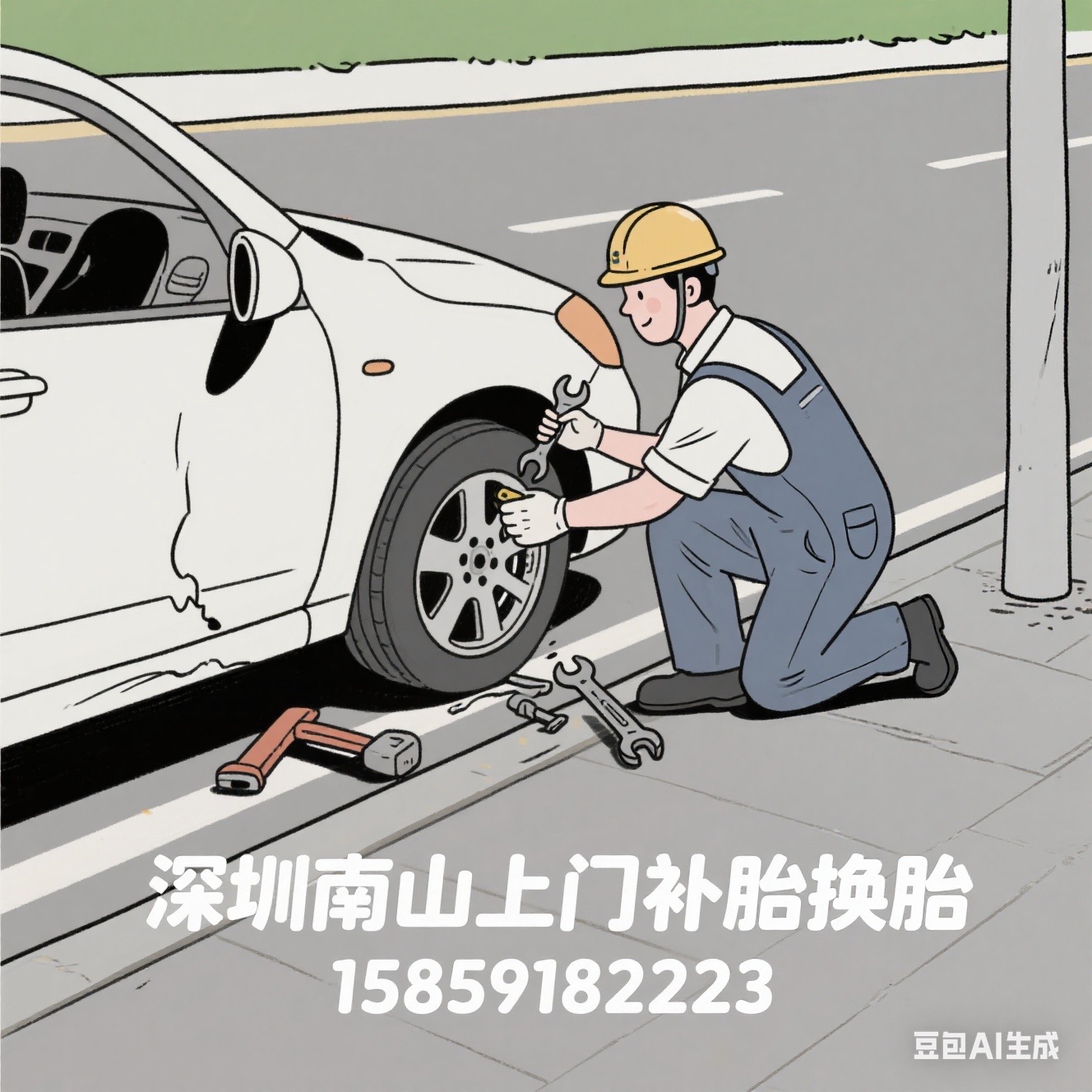 深圳南山区上门补胎换胎,专业团队解决轮胎爆胎问题