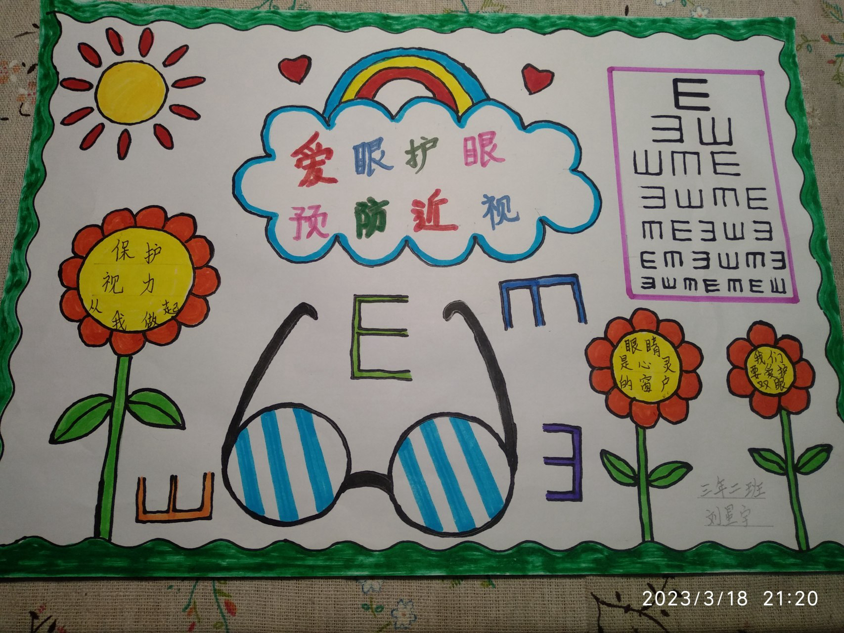 视力保卫战,预防近视手抄报