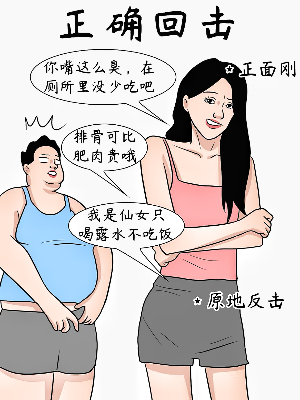感到不高兴时无需忍耐,应该怼回去;每个人的体质不一样,有人狂吃不胖
