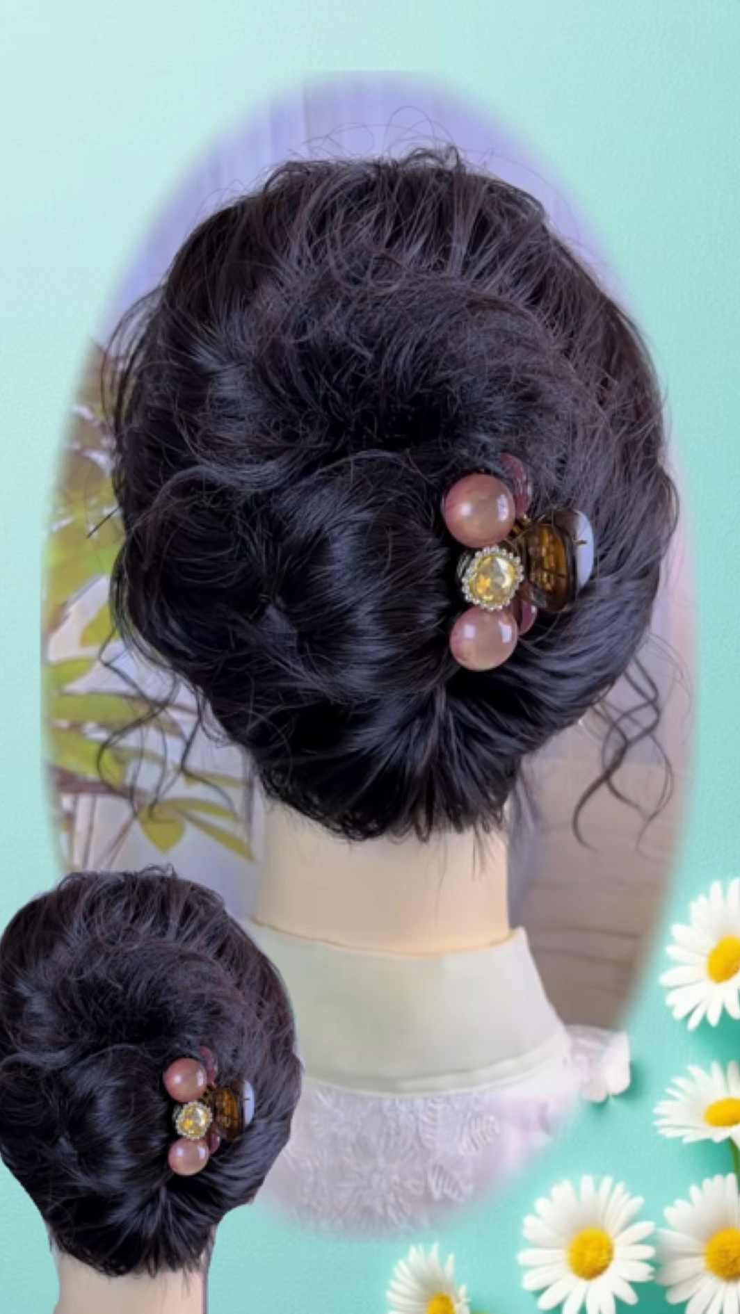 穿旗袍头发这样扎