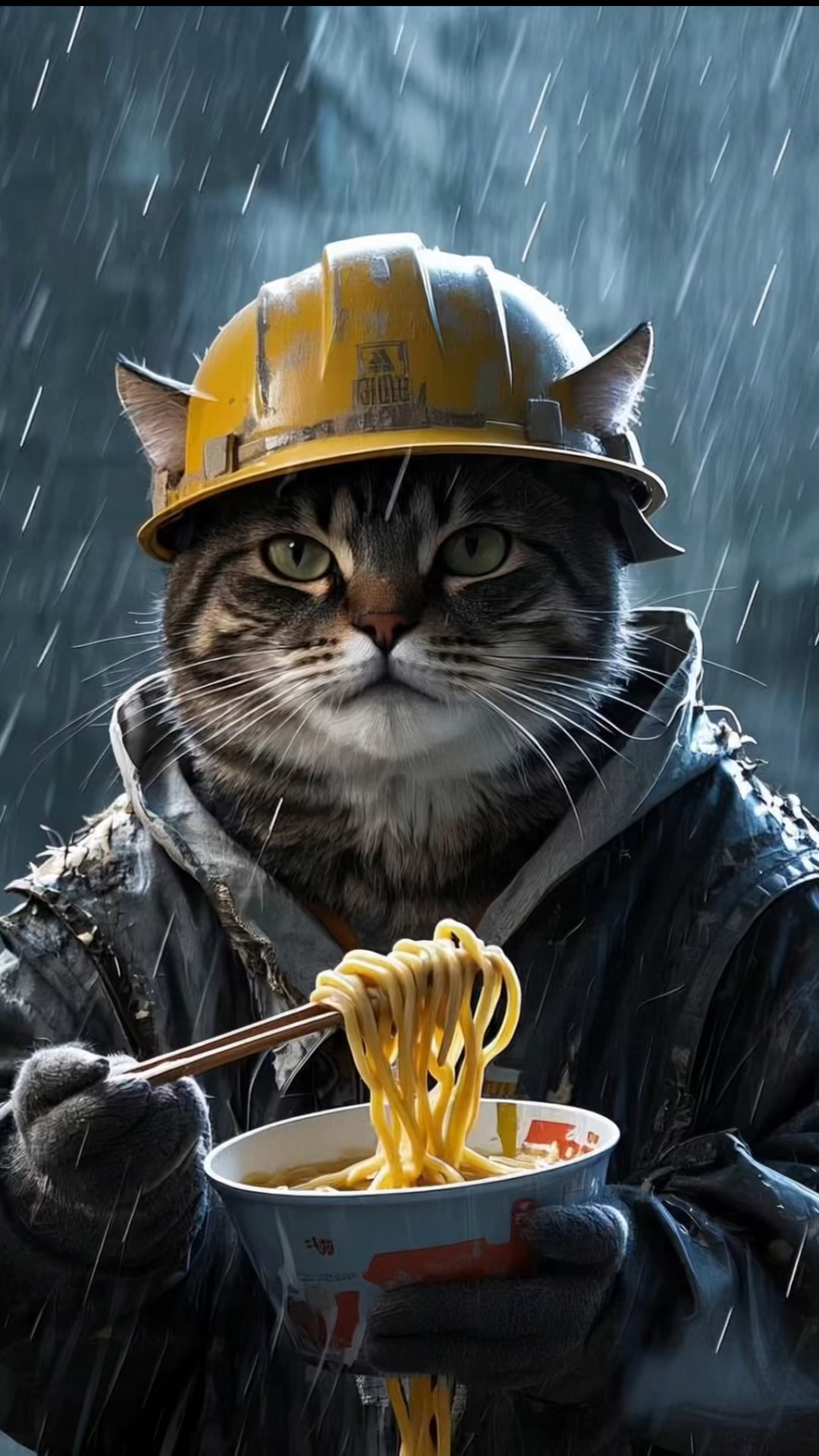 小猫炒股亏了,伤心吃面