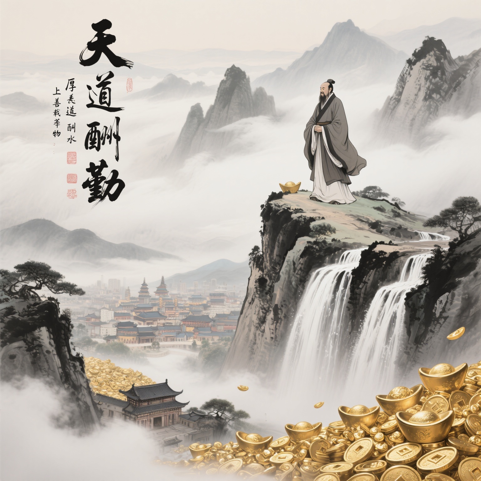 厚德载物上善若水天道酬勤微信头像收藏起来吧