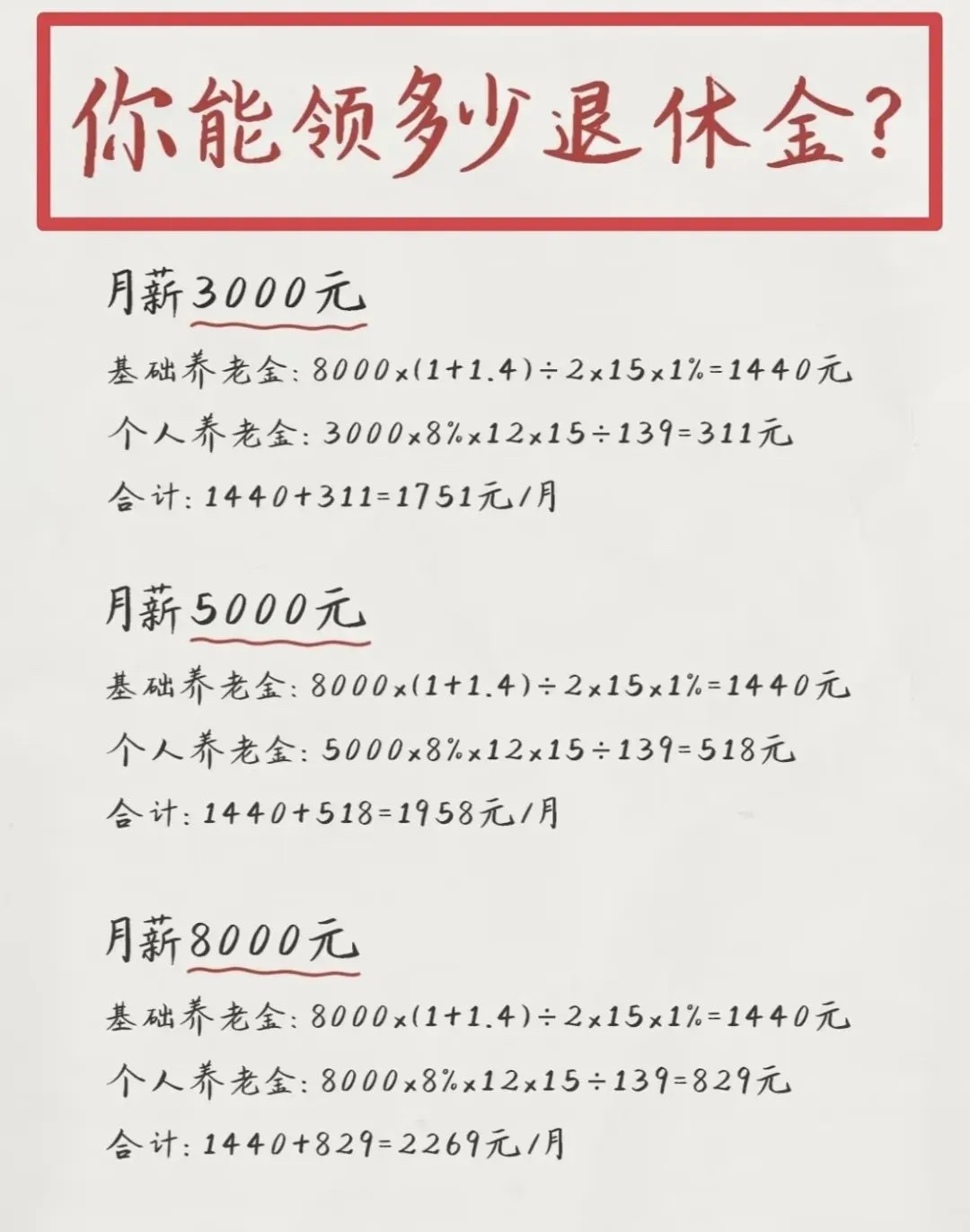 快来测算一下你退休金是多少