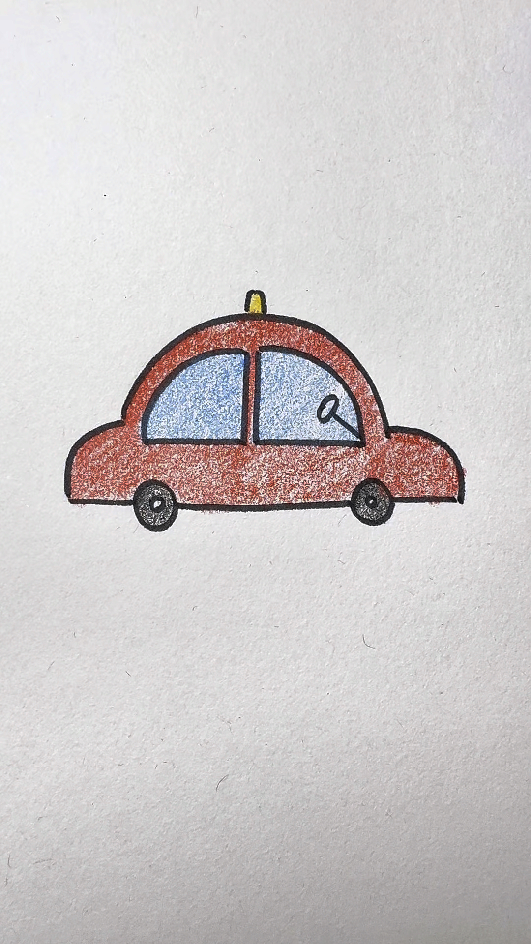 小汽车简笔画这样画很可爱!